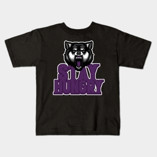 Stay Hungry Court Purple Kids T-Shirt